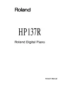 Roland HP137R Owner'S Manual preview