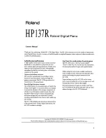 Предварительный просмотр 3 страницы Roland HP137R Owner'S Manual