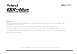 Roland Interactive Arranger EXR-46 OR Owner'S Manual preview