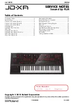 Preview for 1 page of Roland JD-XA Service Notes