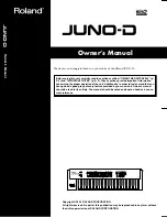 Roland JUNO-D Owner'S Manual preview