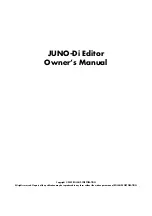 Roland JUNO-Di Editor Owner'S Manual preview