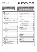 Preview for 1 page of Roland juno-ds61 Parameter Manual