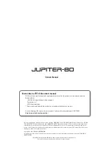 Preview for 3 page of Roland Jupiter-80 Owner'S Manual