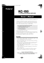 Preview for 1 page of Roland KC-150 Owner'S Manual