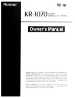 Roland KR-1070 Owner'S Manual preview