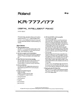 Предварительный просмотр 7 страницы Roland KR-177 Owner'S Manual