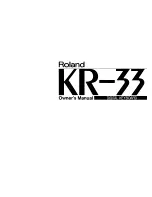 Roland KR-33 Owner'S Manual preview