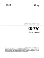 Предварительный просмотр 1 страницы Roland KR-770 Owner'S Manual