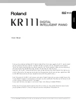 Preview for 3 page of Roland KR111 Owner'S Manual