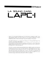 Предварительный просмотр 1 страницы Roland LAPC-I Owner'S Manual