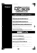 Roland MC-909 Supplement Manual preview