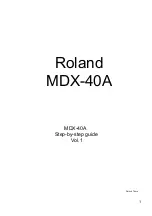 Предварительный просмотр 1 страницы Roland MDX-40A Step-By-Step Manual