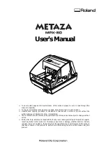 Preview for 1 page of Roland Metaza MPX-80 User Manual