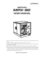 Roland Metaza MPX-90 User Manual preview