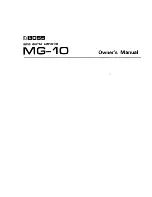 Roland MG-10 Owner'S Manual preview