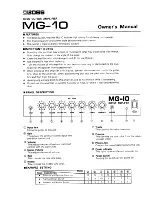 Preview for 2 page of Roland MG-10 Owner'S Manual