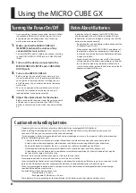 Preview for 10 page of Roland MICRO CUBE GX Owner'S Manual