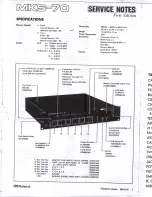 Preview for 1 page of Roland MKS-70 Service Notes