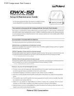 Preview for 1 page of Roland Modela MDX-40 Setup & Maintenance Manual