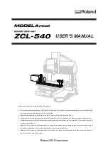 Preview for 1 page of Roland MODELA Pro II ZCL-540 User Manual