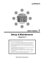 Preview for 1 page of Roland MODELA Pro MDX-500 User Manual