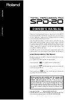 Preview for 1 page of Roland Octapad SPD-20X Owner'S Manual