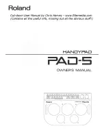 Roland PAD-5 Owner'S Manual preview