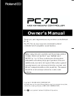 Roland PC-70 Owner'S Manual preview