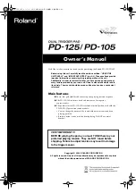 Preview for 1 page of Roland PD-105 Owner'S Manual