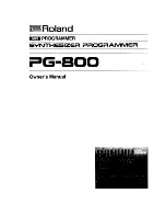 Roland PG-800 Owner'S Manual preview