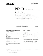 Roland Picza PIX-3 User'S Manual Supplement preview
