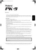 Предварительный просмотр 39 страницы Roland PK-9 Owner'S Manual