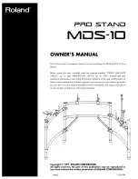 Roland Pro Stand MDS-10 Owner'S Manual preview