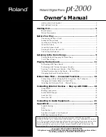 Roland pt-2000 Owner'S Manual preview