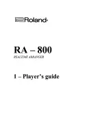 Preview for 1 page of Roland RA-800 Player'S Manual