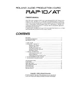 Предварительный просмотр 2 страницы Roland RAP-10/AT Owner'S Manual