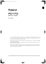 Roland RD-170 Owner'S Manual preview