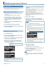 Roland RD-88 Supplementary Manual preview