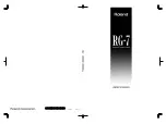 Предварительный просмотр 1 страницы Roland RG-7 Owner'S Manual