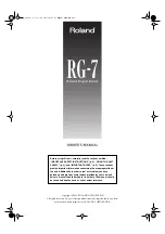 Preview for 3 page of Roland RG-7 Owner'S Manual