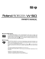 Preview for 3 page of Roland RODGERS W-50 Owner'S Manual