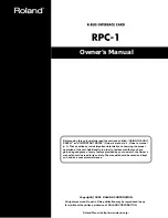 Roland RPC-1 Owner'S Manual preview