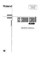 Preview for 1 page of Roland SCC-1 Owner'S Manual