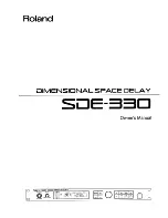 Preview for 1 page of Roland SDE-330 Owner'S Manual