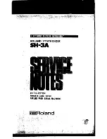 Roland SH-3A Service Notes preview