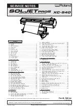 Preview for 1 page of Roland SOLJET Pro III XC-540 Service Notes