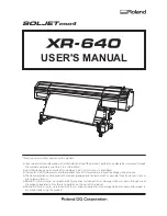 Preview for 1 page of Roland SOLJET PRO4 XF-640 User Manual