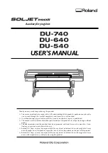 Предварительный просмотр 1 страницы Roland SOLJET PROIII DU-540 User Manual