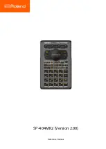 Предварительный просмотр 1 страницы Roland SP-404MK2 Reference Manual